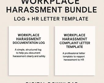 Workplace Harassment Bundle | Documentation Log + HR Report Letter | Employee Rights Templates