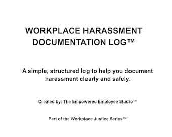 Workplace Harassment Documentation Log | Incident Report Form | HR Template (Digital Download)
