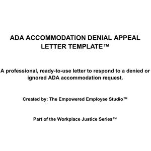 Plantilla de carta de apelación por denegación de alojamiento según la ADA (descarga digital)
