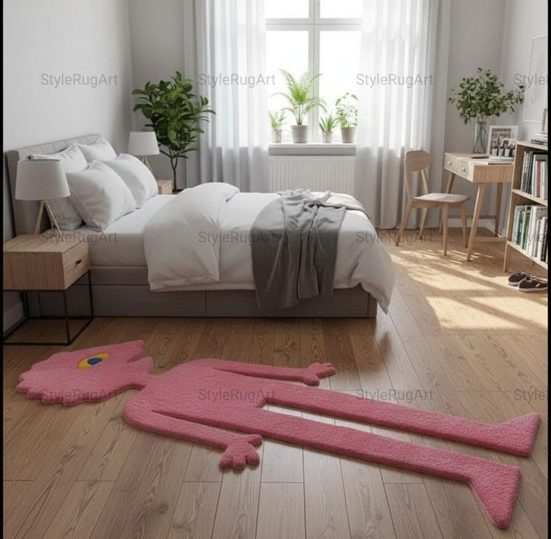 Prizmo Rug Pink Prismo Tufted Rug, Cartoon Inspired Handmade Wool Rug, Custom Size ...