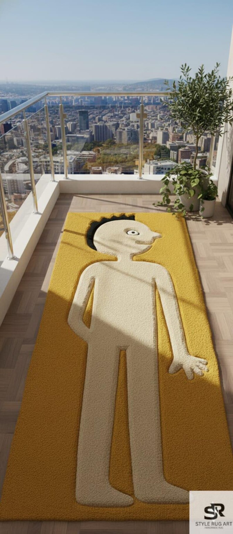Humor Human Skin Rug Pink Prismo Rug: Handmade Tufted Cartoon Rug, Adventure Time Custom ...