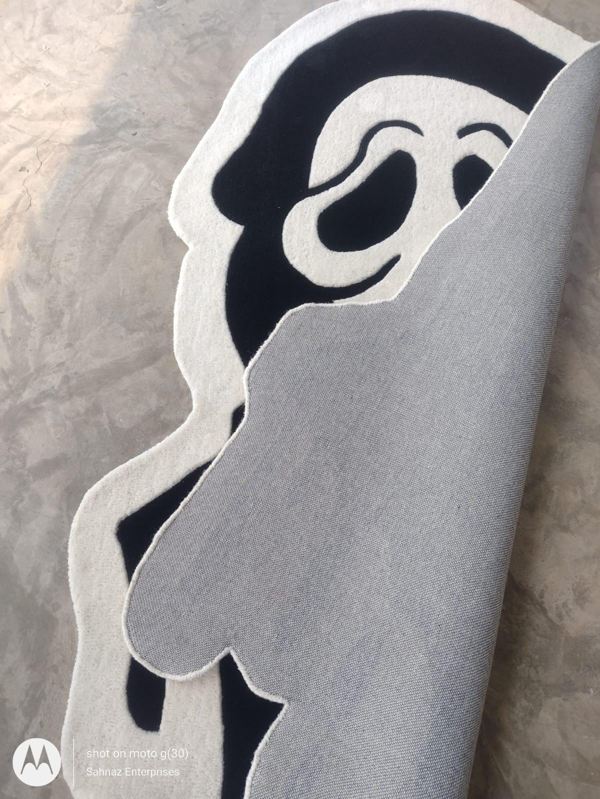 Horror Tuft Rug Scream Ghostface Rug | Horror Aesthetic Tufted Carpet | Black & White ...