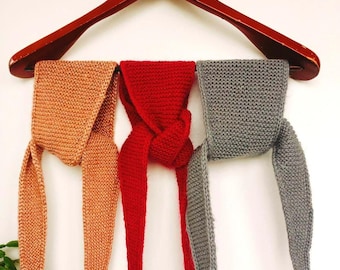 Basic knitted scarf. Handmade. Small, Sophie scarf