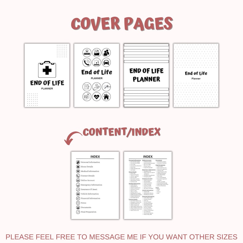 End of Life Planner Printable, Emergency Binder (PDF) - Etsy
