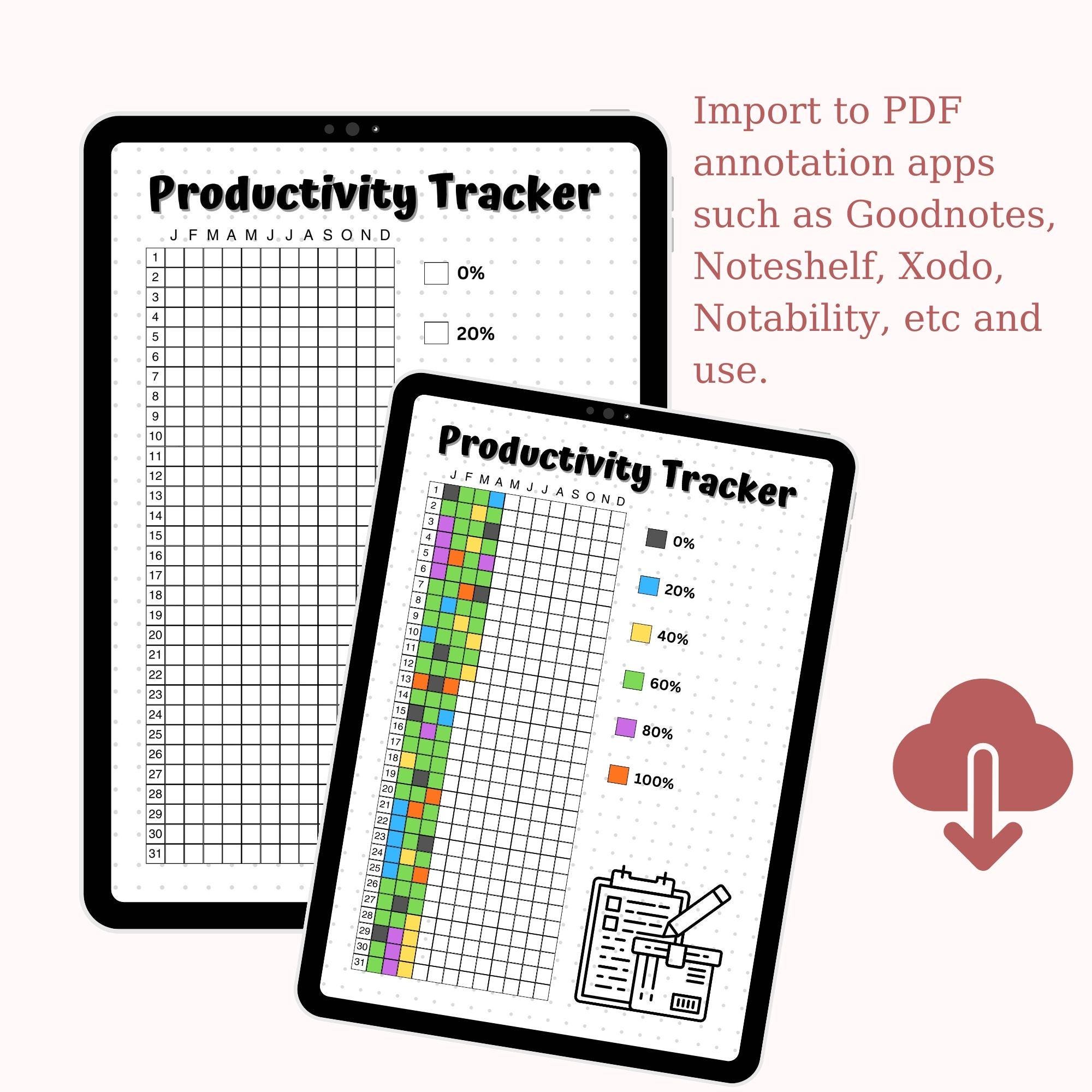 Tech Productivity Log Yearly Productivity Tracker Printable, Daily Energy Log (A4 PDF) - Etsy