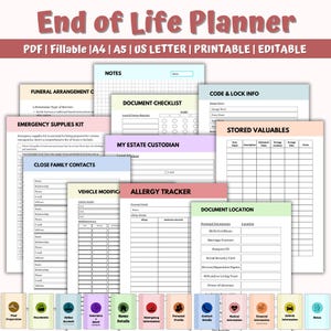 End of Life Planner, Last Wishes Planner, Estate Planning, Will, Final Preparations, What If Binder, Emergency Planner, End Of Life Planning