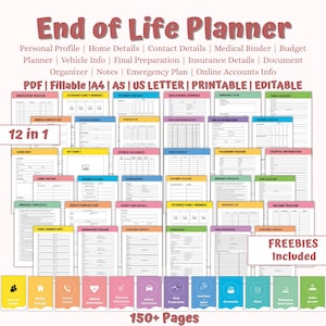 End of Life Planner, Last Wishes Planner, Estate Planning, Will, Final Preparations, What If Binder, Emergency Planner, End Of Life Planning