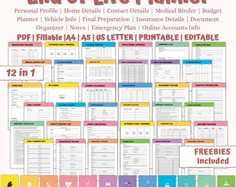 Ende des Lebens Planer, Notfallmappe, Letzte Wünsche (PDF druckbar)