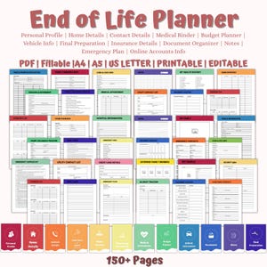 End of Life Planner, Last Wishes Planner, Estate Planning, Will, Final Preparations, What If Binder, Emergency Planner, End Of Life Planning