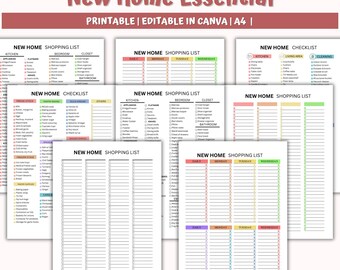 New Home Essentials Checklist, New home checklist printable,First home checklist,First apartment checklist,pcs checklist,Moving printable