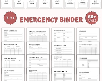 Printable Emergency Preparedness Bundle | Emergency Prep Binder | Emergency Planner