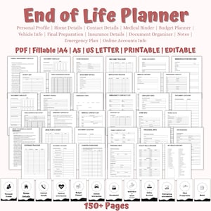 End of Life Planner, Last Wishes Planner, Estate Planning, Will, Final Preparations, What If Binder, Emergency Planner, End Of Life Planning