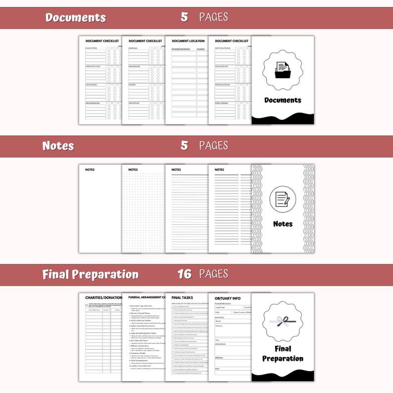 End of Life Planner Printable, Emergency Binder (PDF) - Etsy