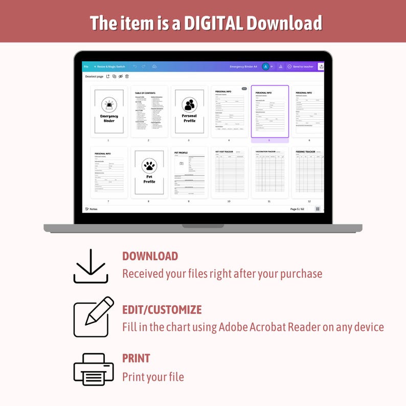 End of Life Planner Printable, Emergency Binder (PDF) - Etsy