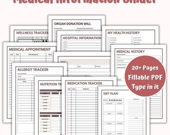 Medical Information Binder Printable: Personal Health Record PDF