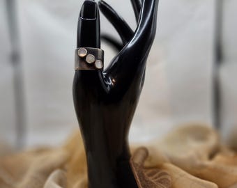 Antiqued Sterling Silver Moonstone Ring