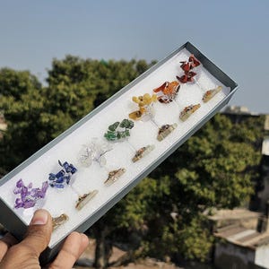 7 Chakra Crystal Gemstone Trees Set - Healing Energy Gift, Home Decor
