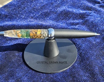 Handgefertigter Kristall Geld Magnet Stift: Citrin, Pyrit, Tigerauge