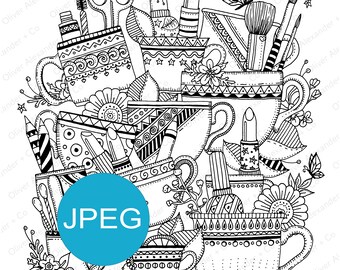 Makeup Coloring Page Etsy