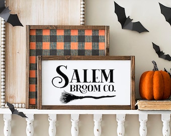 Salem Broom Co. SVG | Projekt koszulki z motywem czarownicy na Halloween (pobranie cyfrowe)