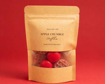 Pastillas de cera aromáticas con aroma a gofres de crumble de manzana / Aroma a panadería de manzana especiada y sirope de arce