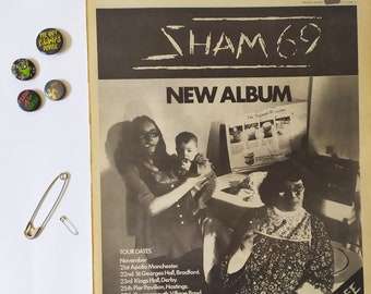 ポスター付き Sham 69 – That's Life LP パンク天国 Oi Original 1978 Sham 69 Advert/poster, Rare Vintage Poster Sham 69