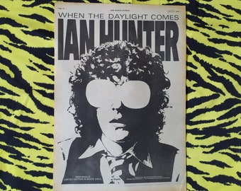 Original 1979 Ian Hunter Werbung/Poster, Seltenes Vintage Poster, "When the Daylight Comes" Rock Poster, Hard Rock Punk, Vintage Mott the Hoople