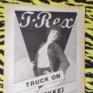 Original 1973 T. Rex Marc Bolan Advert/Poster, Rare Vintage Poster, &quot;Truck On&quot; Rock Poster Punk, Glam New Wave, Vintage Paper