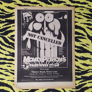 Original 1974 Monty Python&#39;s First Farewell Tour Advert/Poster, Rare Vintage Poster, Graham Chapman, John Cleese, Terry Gilliam, Eric Idle