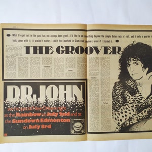 Original 1973 T. Rex Marc Bolan Double Advert/Poster, Rare Vintage Poster, &quot;T Rex Marc Bolan&quot; Rock Poster Punk, Glam New Wave, Vintage Paper