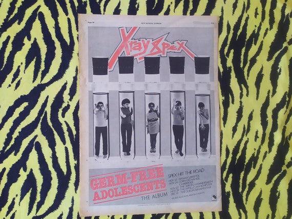 Original 1980 X-ray Spex Tour Advert/poster, Rare Vintage Poster