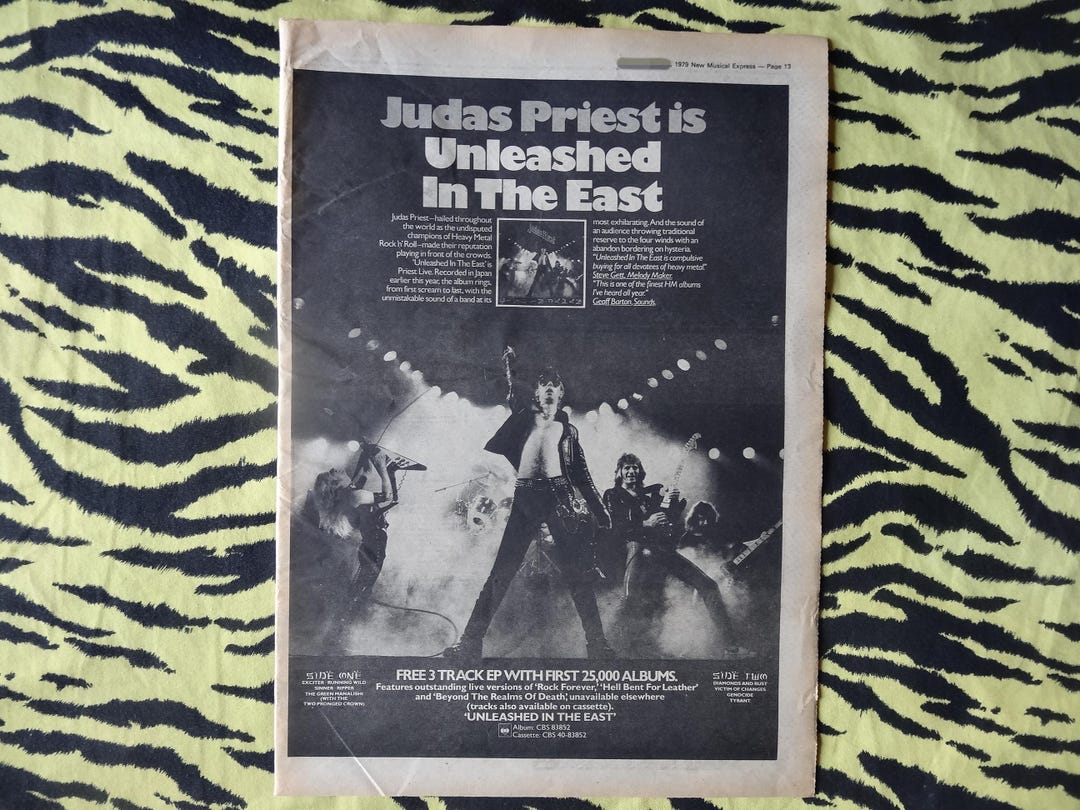 Original 1979 Judas Priest Advert/poster, Rare Vintage Poster