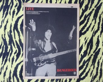 Original 1978 Thin Lizzy Tour Advert/Poster, Rare Vintage Poster, Thin Lizzy "Dangerous" LP Rock Poster, Hard rock Heavy Phil Lynott
