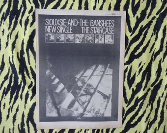 Original 1979 Siouxsie And The Banshees Advert/Poster, Rare Vintage Poster, "Staircase"  Poster, Vintage Paper Print Post Punk Gothic Cure