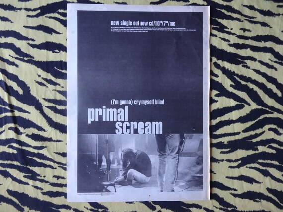 Original 1994 Primal Scream Advert/poster, Rare Vintage Poster 