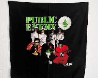 Public Enemy Bandana, vintage 1991 very rare, tee, hardcore punk thrash rap metal, rap, Suicidal Tendencies Hatebreed Biohazard