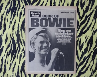 Original 1978 David Bowie Anzeige / Poster, seltenes Vintage Poster, David Bowie "Book Of" LP Live Rock Poster, Punk, New Wave, Vintage Papierdruck