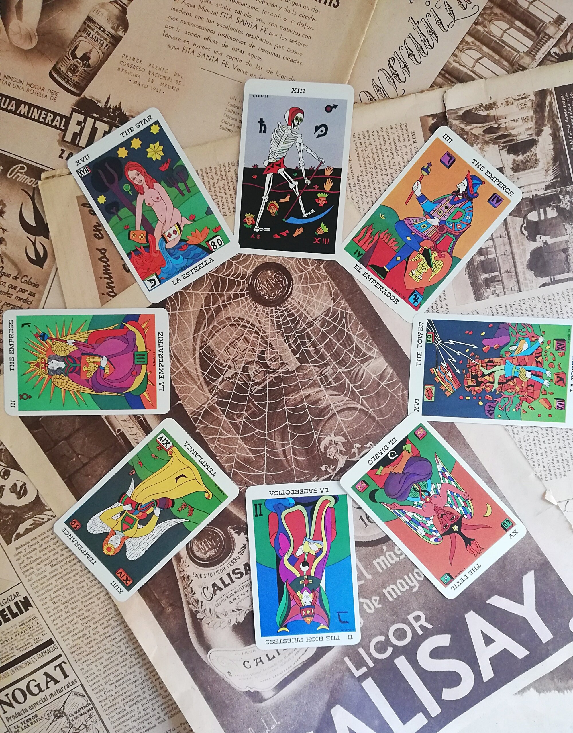 1980 年代のバルビ タロット デッキ、スペイン タロット、占い