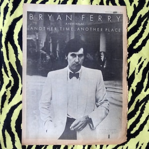 Original 1974 Bryan Ferry Advert/Poster, Rare Vintage Poster, Bryan Ferry &quot;Another Time...&quot; Rock Poster Pop, New Wave, Vintage Paper Print