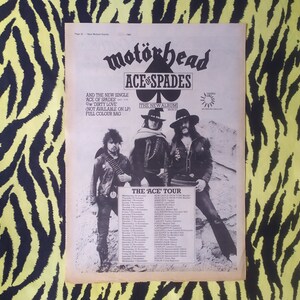 Original 1980 Motörhead Tour Advert/poster 