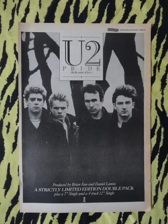 U2ポスター(ポスターのみ) Original 1984 U2 Advert/poster, Rare Vintage Poster 