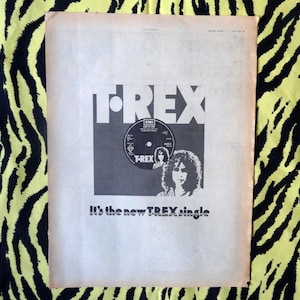 Original 1974 T. Rex Marc Bolan Advert/Poster, Rare Vintage Poster, &quot;Light Of Love&quot; Rock Poster Punk, Glam New Wave, Vintage Paper Rock&Roll