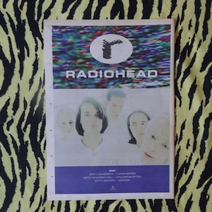 Original 1994 Radiohead Tour Advert/Poster, Rare Vintage Poster &quot;UK Tour&quot; Rock Poster, Vintage Paper Print Thom Yorke Jonny Greenwood