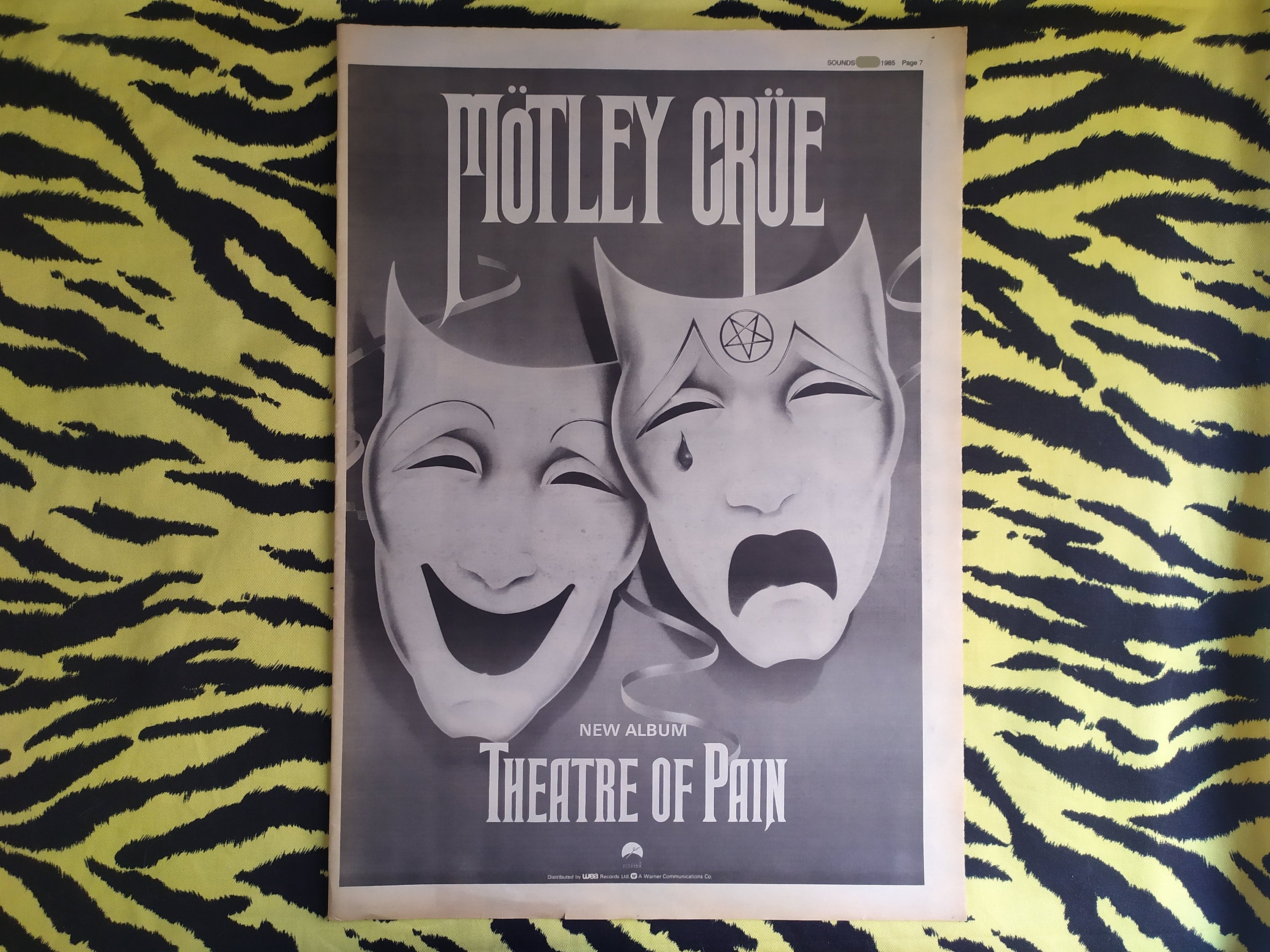 Original 1985 Mötley Crüe Advert/poster, 