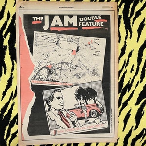 Annuncio/poster originale di The Jam del 1978, poster vintage raro "Double Feature" Poster rock, Punk, New Wave, Mod, carta vintage Paul Weller