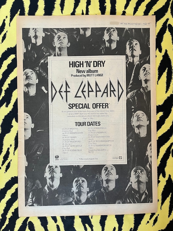 Original 1980 Def Leppard Tour Advert/poster, Rare Vintage Poster