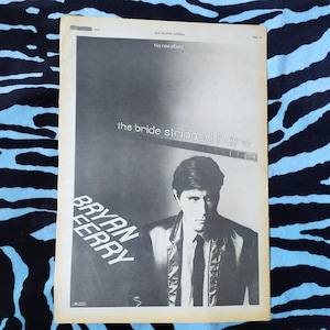Original 1978 Bryan Ferry Advert/Poster, Rare Vintage Poster, Bryan Ferry &quot;The Bride...&quot;, Rock Poster, Punk, New Wave, Vintage Paper Print