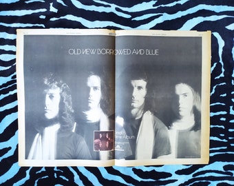Original 1974 Slade Double Advert/Poster, Rare Vintage Poster, Slade "Old New.." Rock Poster, Punk, New Wave, Glam Rock Vintage Paper Print