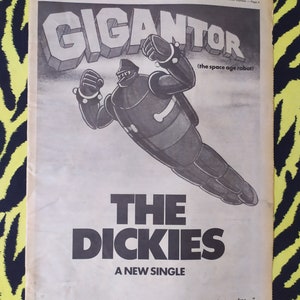 Original 1980 The Dickies Advert/Poster, Rare Vintage Poster &quot;Gigantor&quot; Punk, Vintage Paper Print Ramones L.A Punk Punk Pop the Weirdos