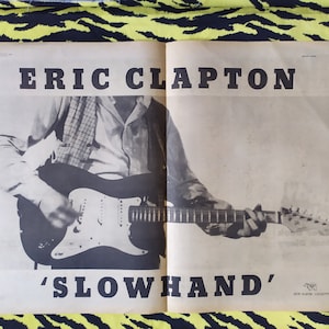 Oryginalny podwójny plakat reklamowy Erica Claptona z 1977 r., rzadki plakat vintage, plakat rockowy „Slowhand”, Rock & Roll, papier vintage